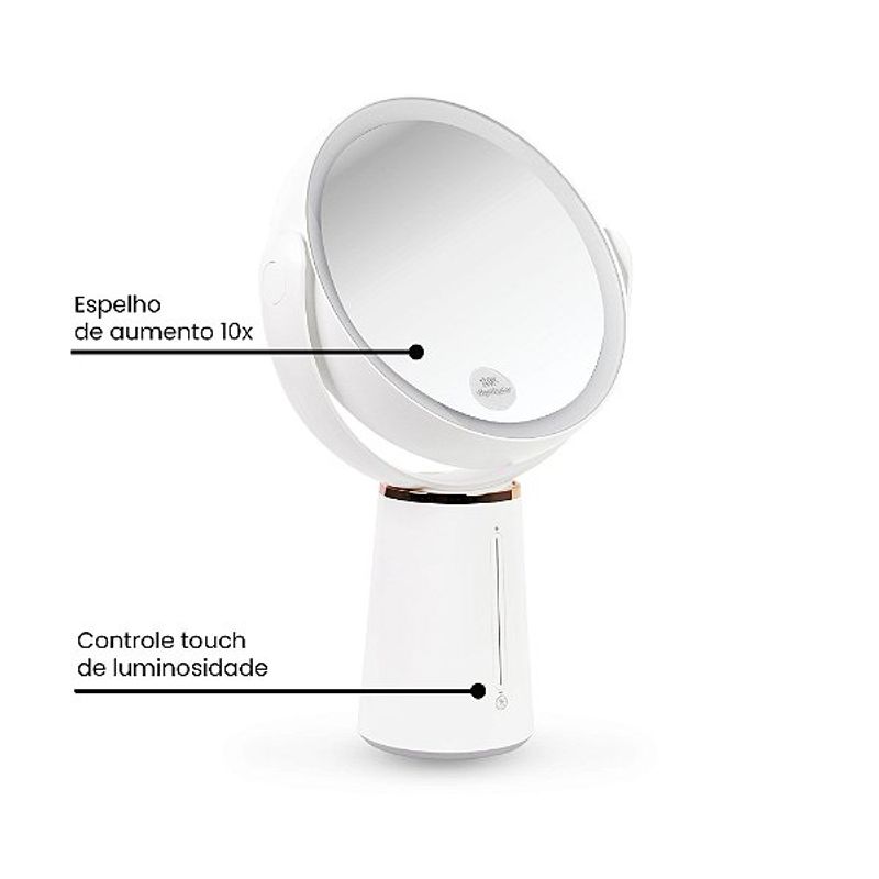 Espelho Duplo com Led Aumento 10x