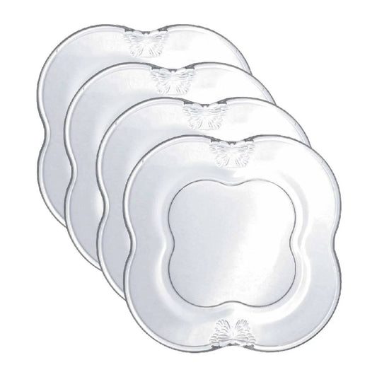 Conjunto com 4 Pratos de Sobremesa de Vidro Butterfly 17cm