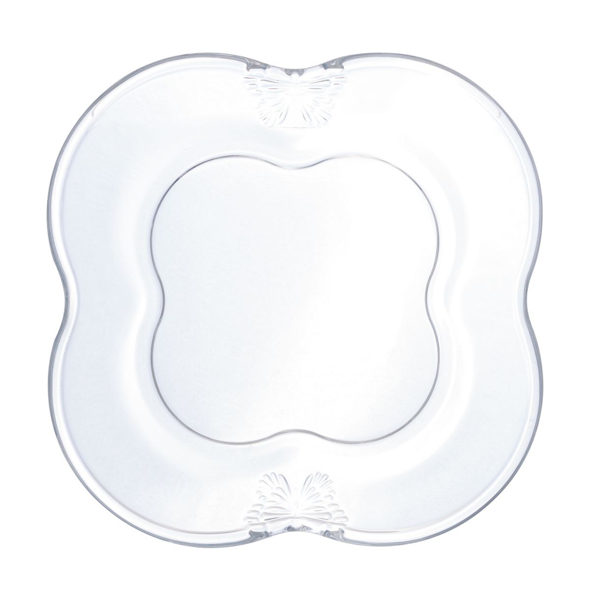 Conjunto com 4 Pratos de Sobremesa de Vidro Butterfly 17cm