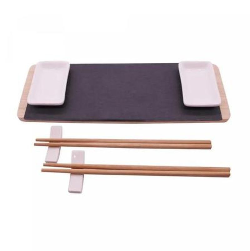Conjunto 7 Pecas Para Sushi De Bambu Kobe Lyor