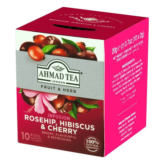 Chá Misto de Rosa Silvestre Hibisco e Cereja 20g Ahmad Tea