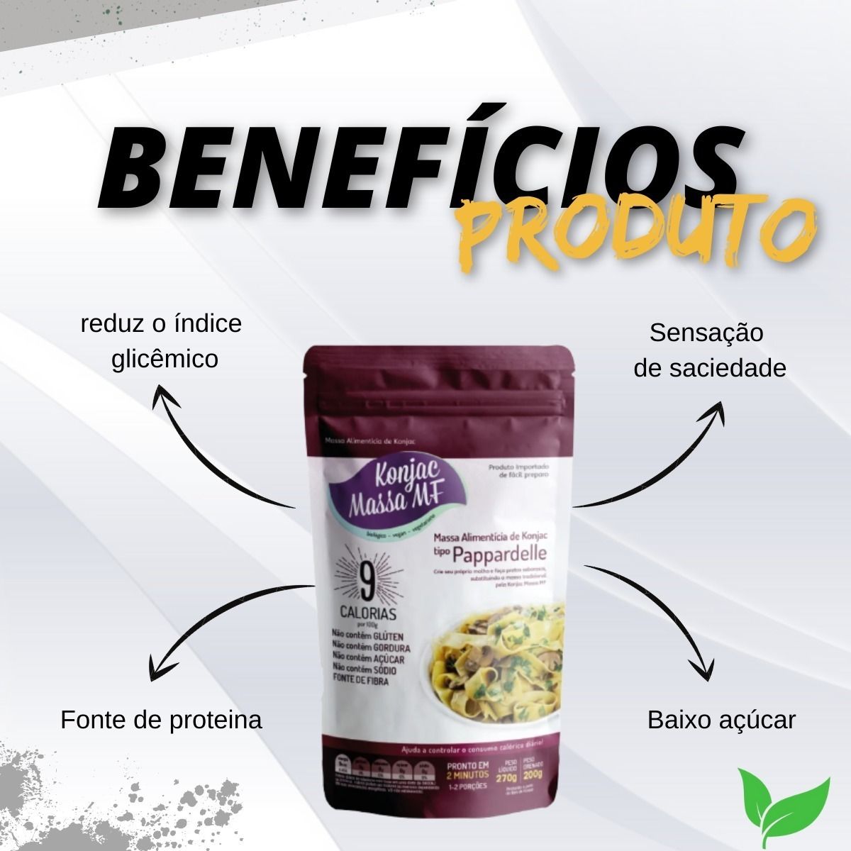 Massa Konjac Tipo Pappardelle 270g Konjac Massa MF