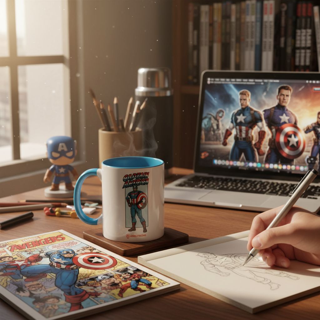 Caneca Pop Capitão América 350ml Zona Criativa