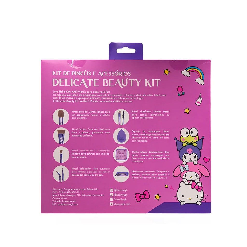 Kit de Pincéis e Acessórios Delicate Beauty Hello Kitty And Friends Klass Vough