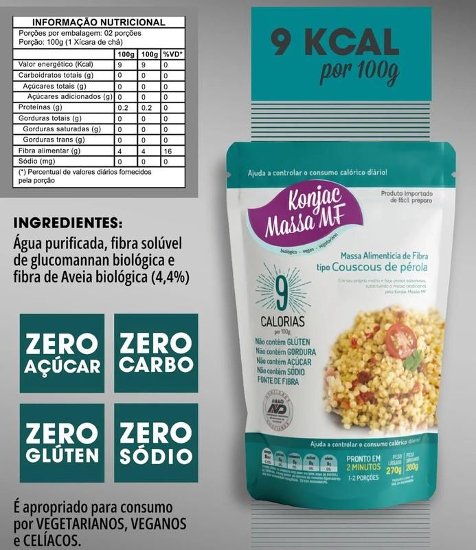 Massa Konjac Tipo Couscous de Pérola 270g Konjac Massa MF