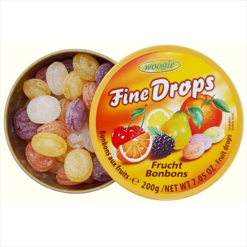 Balas de Frutas Tropicais Fine Drops 200g Woogie
