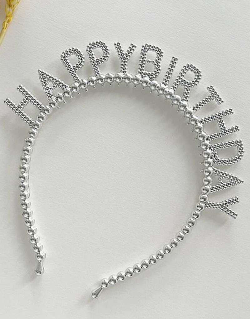 Enfeite Plastico Tiara Happy Birthday Prata Unitario Art Lille