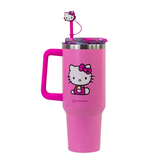 Canecão Térmico Tumbler com Pingente Hello Kitty 1,15L Zona Criativa