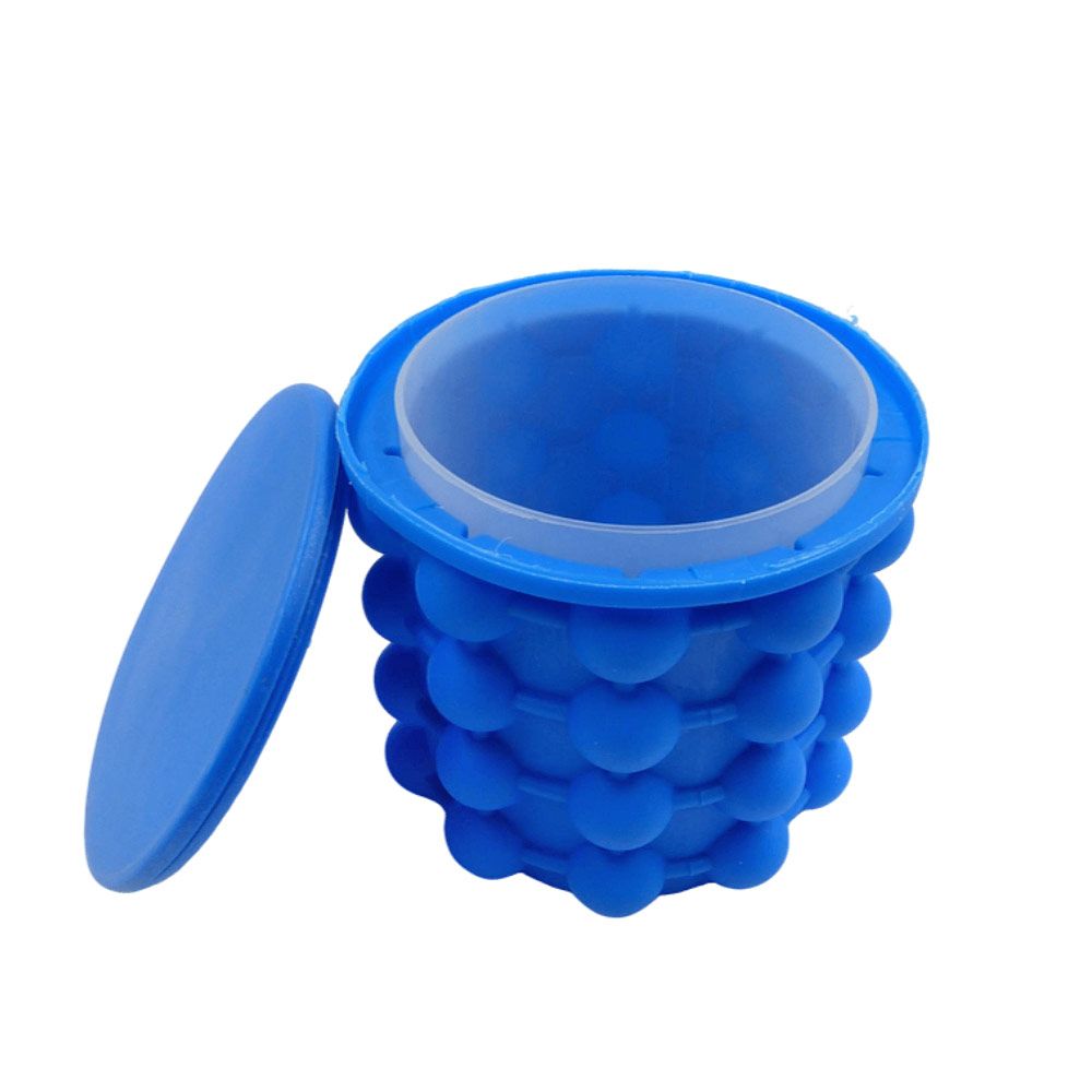 Mini Balde Forma de Gelo Silicone 13x13x12cm