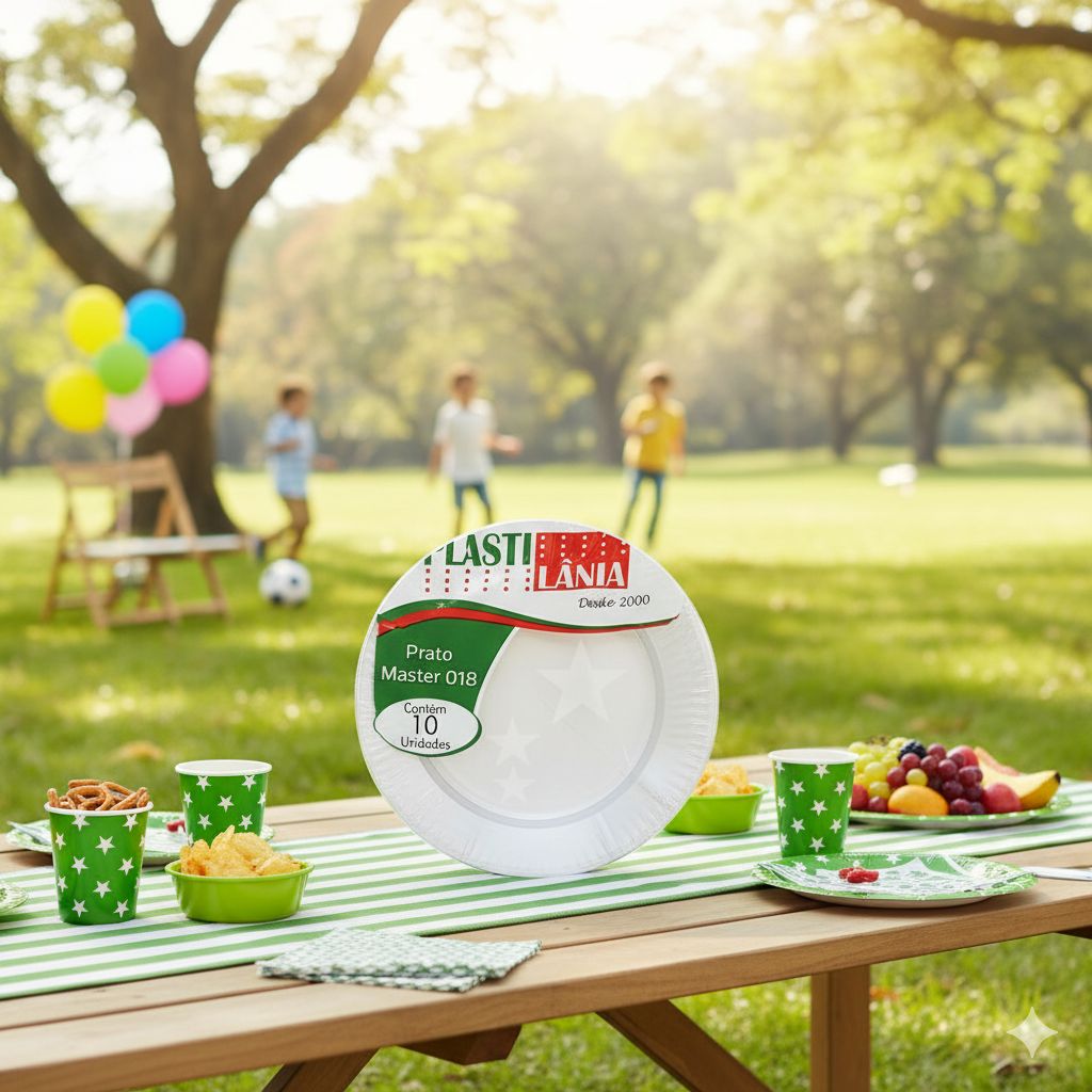 Prato Redondo em Acrílico 18cm com 10 Unidades Plastilânia