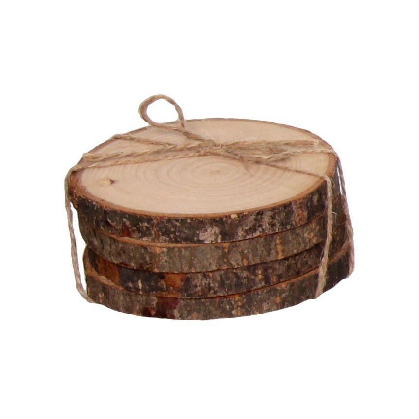 Porta Copos Wood com 4 Peças Coleção Manhattan