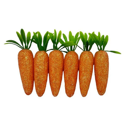 Enfeite Plastico Cenouras Com Glitter Com 6 Art Lille