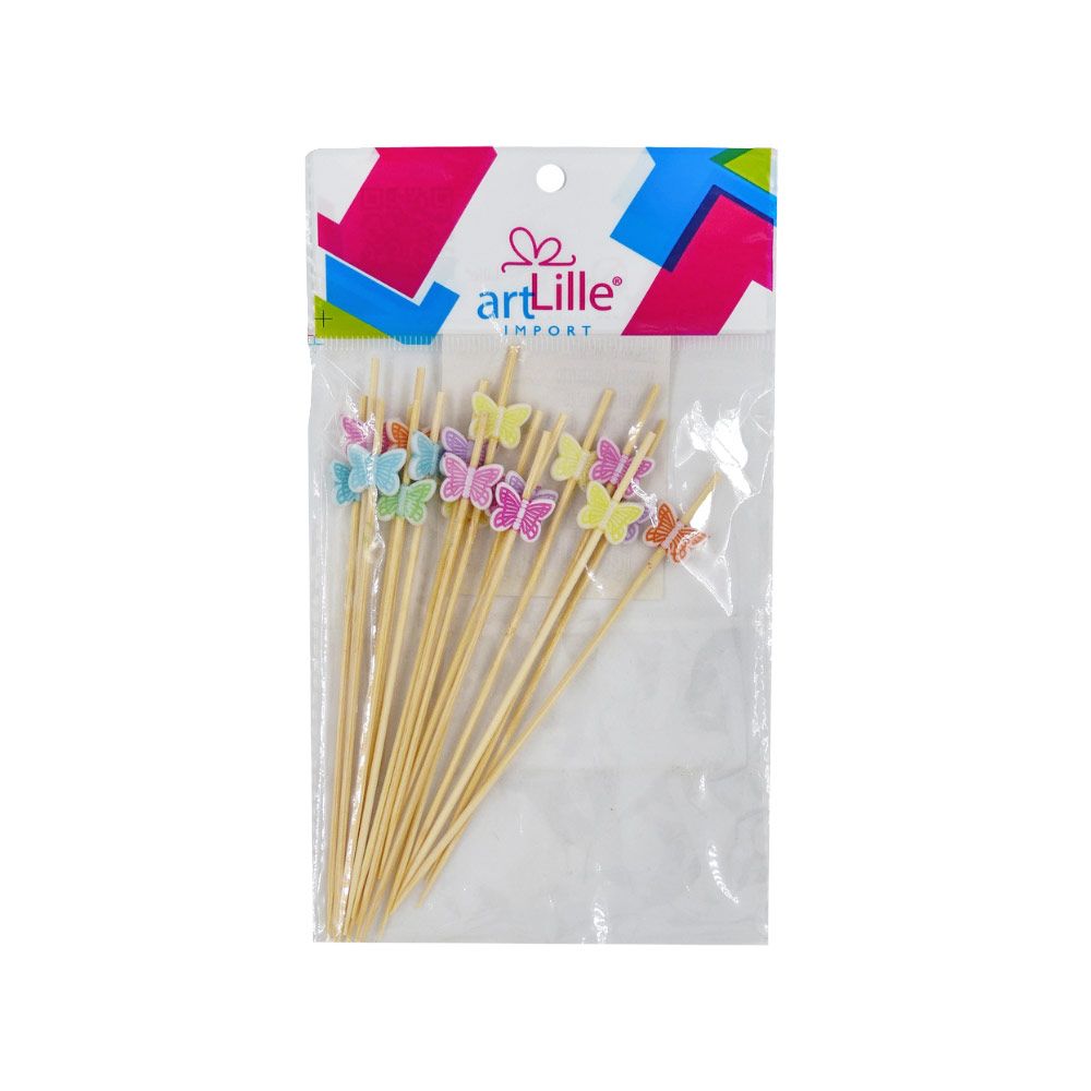 Espeto De Bambu Para Petisco Borboleta Com 20 Art Lille