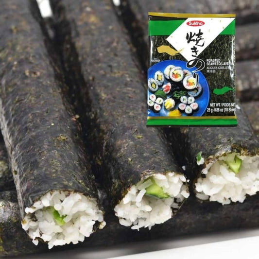 Alga Marinha Nori para Sushi 10 Folhas 25g Sukina