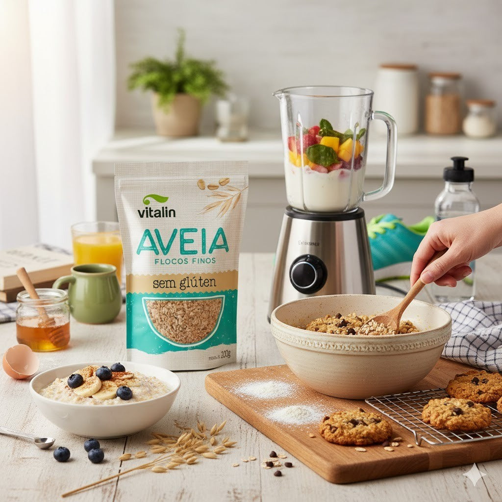 Aveia em Flocos Finos Sem Glúten 200g Vitalin