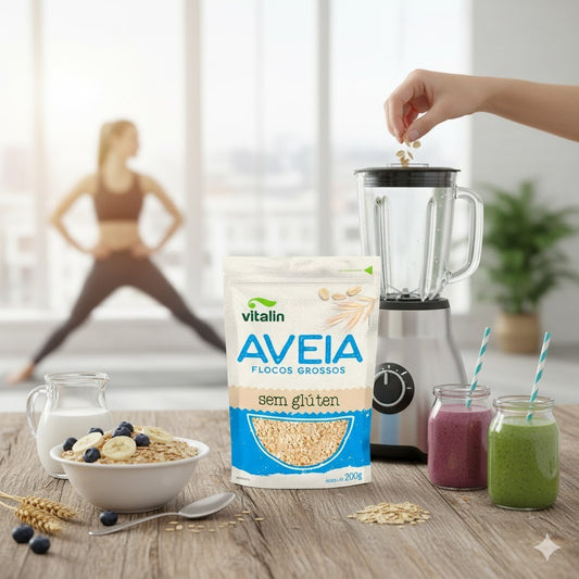 Aveia em Flocos Grossos Sem Glúten 200g Vitalin