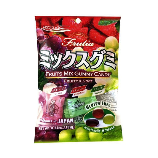 Bala de Goma Japonesa Mix de Frutas 102g Kasugai