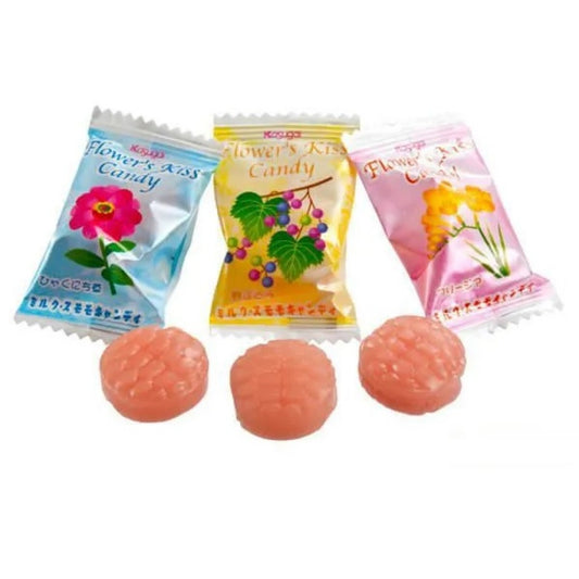 Bala Japonesa Flower Kiss Ameixa e Leite 129g Kasugai