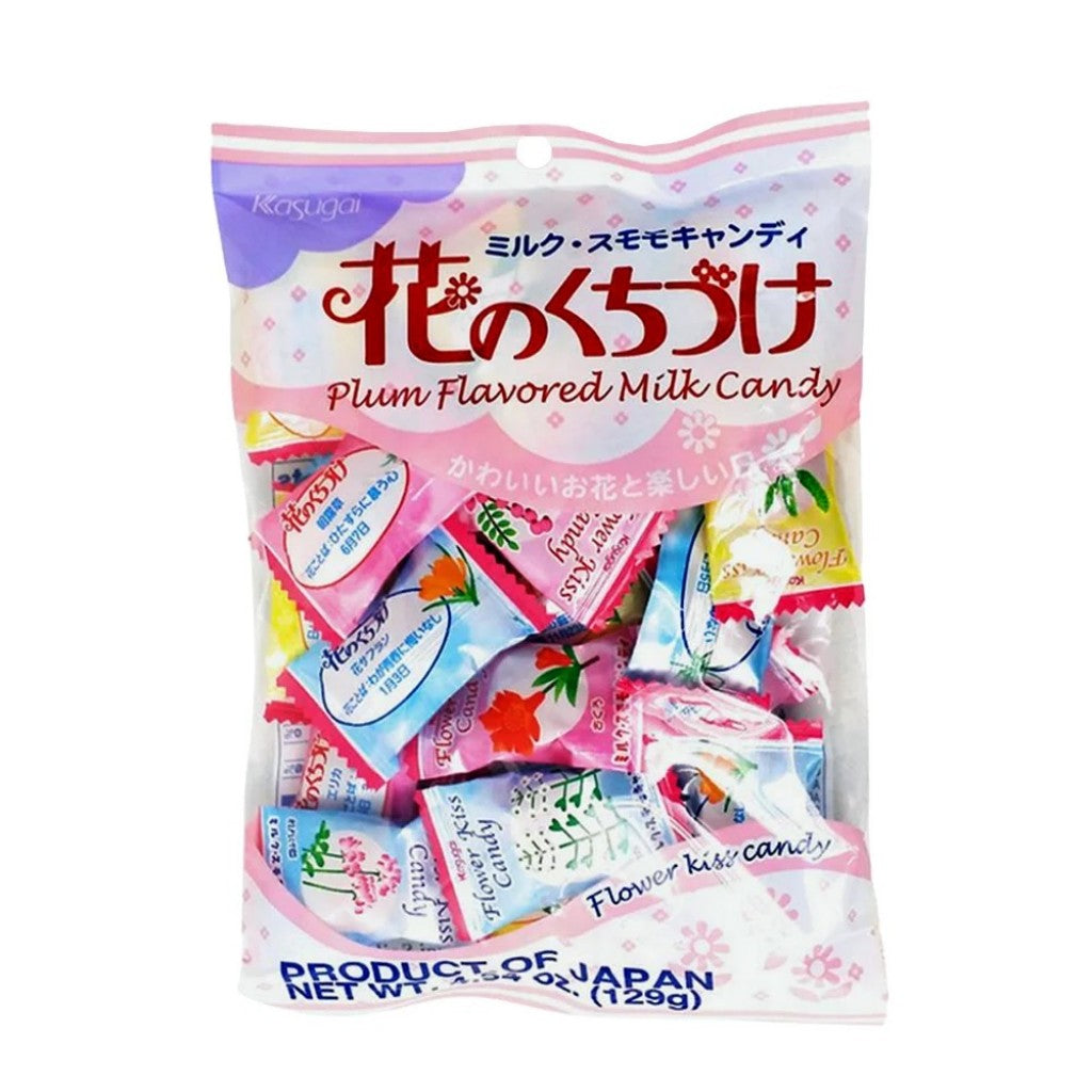 Bala Japonesa Flower Kiss Ameixa e Leite 129g Kasugai