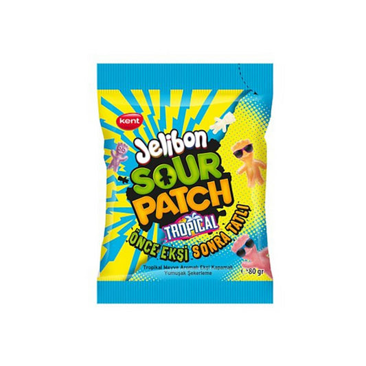Bala Macia Azeda Sabor Frutas Tropicais Jelibon Sour Patch 80g Kent