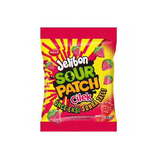 Bala Macia Azeda Sabor Morango Jelibon Sour Patch 80g Kent
