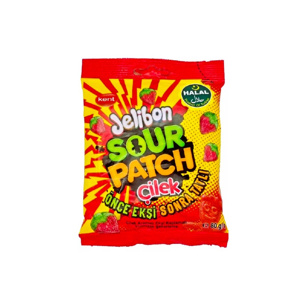 Bala Macia Azeda Sabor Morango Jelibon Sour Patch 80g Kent