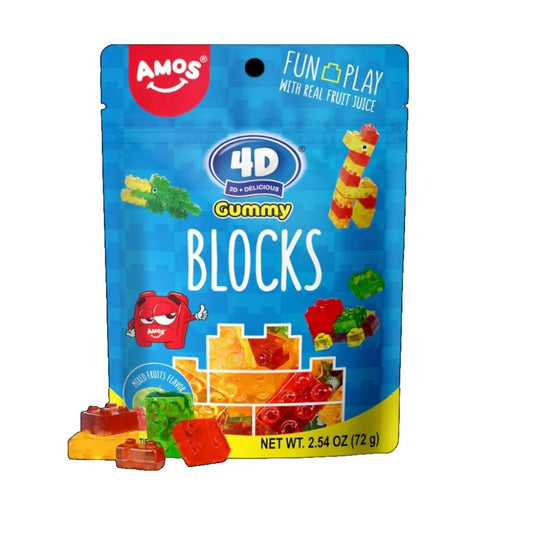 Bala de Goma Sortida Blocks 72g - Amos