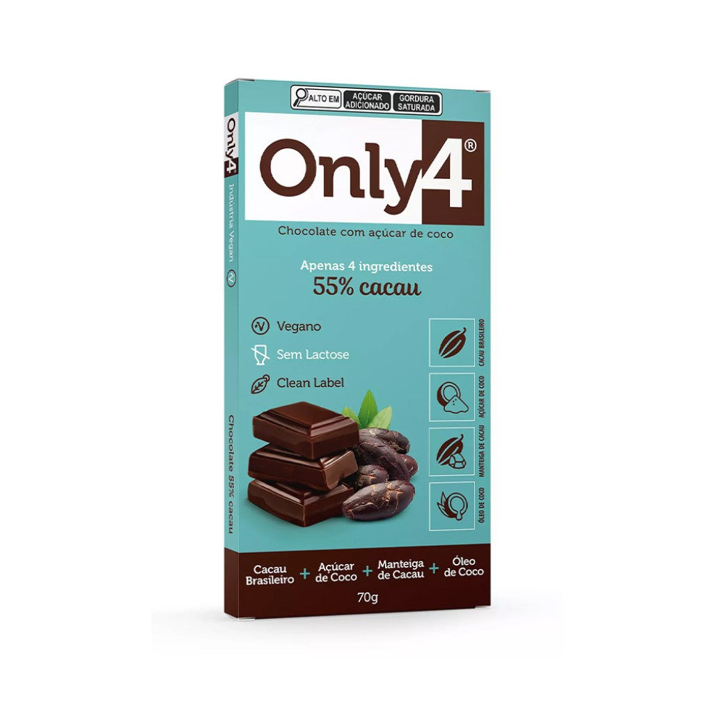 Barra de Chocolate 55% Cacau 70g Only4