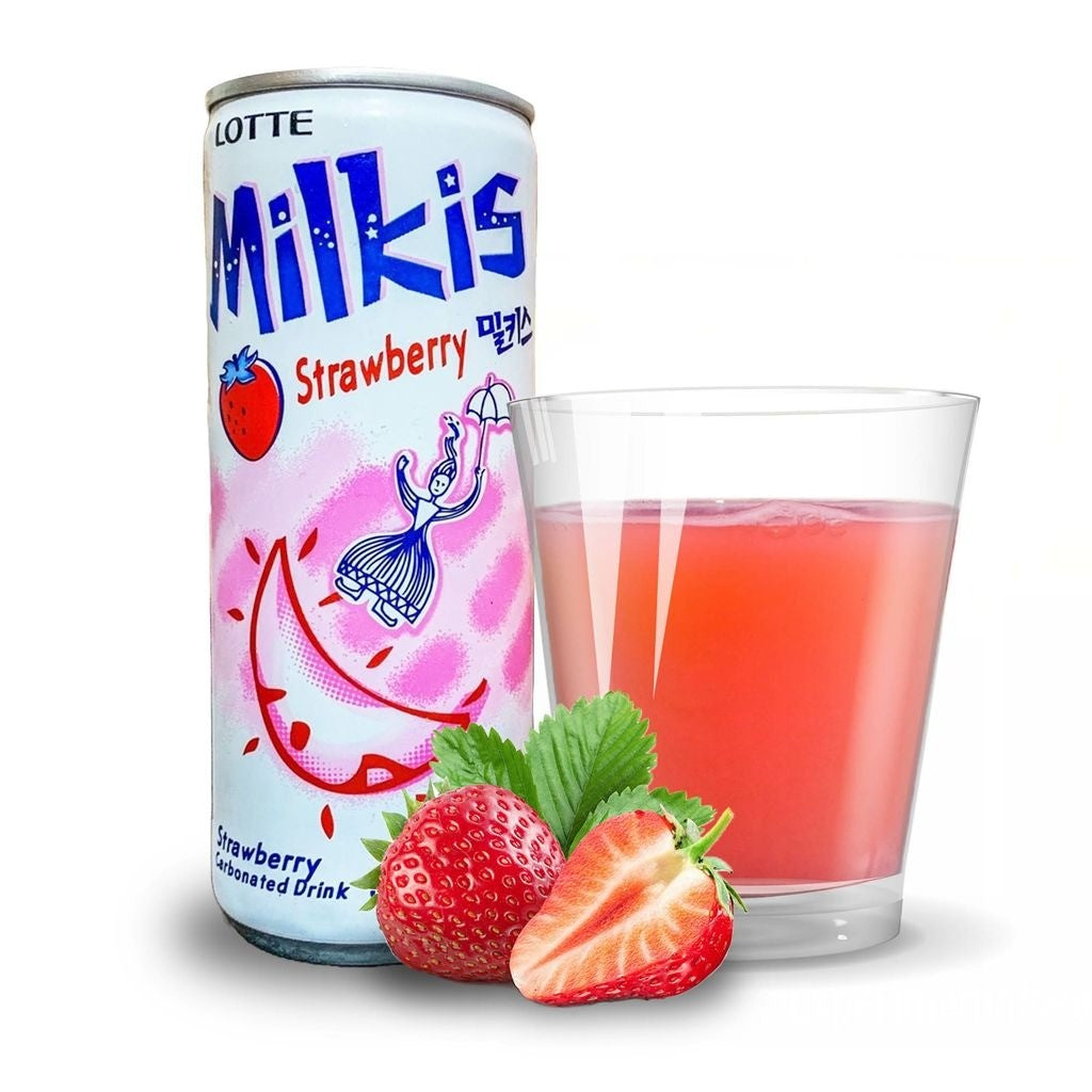 Bebida Coreana Milkis Sabor Morango 250ml Lotte