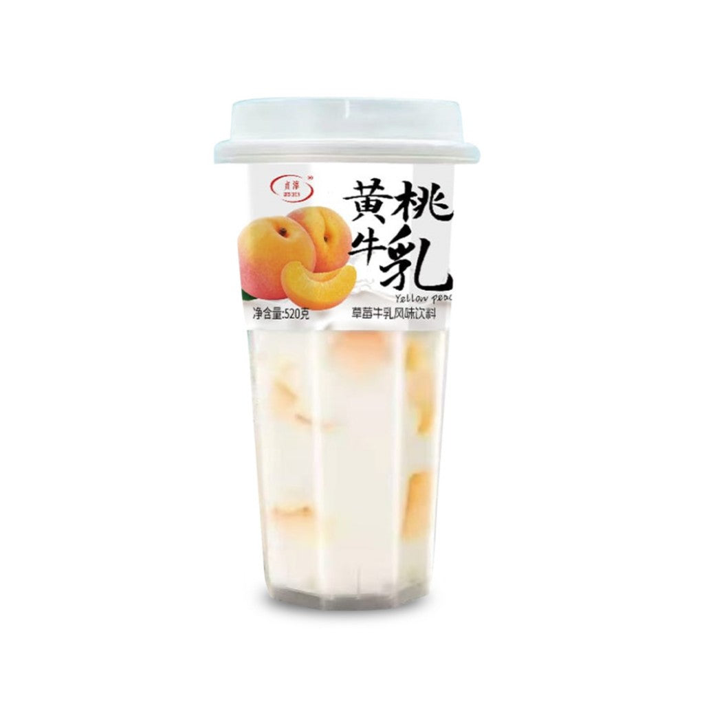 Bebida Sabor Leite de Pêssego Amarelo 520ml Zhenchun
