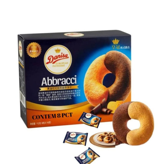 Biscoito Amanteigado sabor Chocolate e Leite Abbracci 112g Danisa