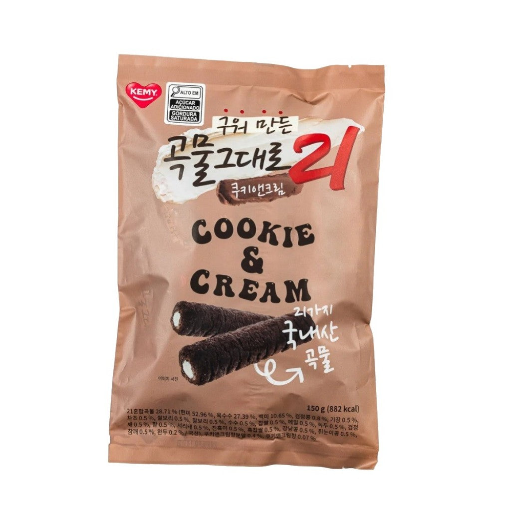 Biscoito Crispy Roll Cookie Cream 150g Kemy