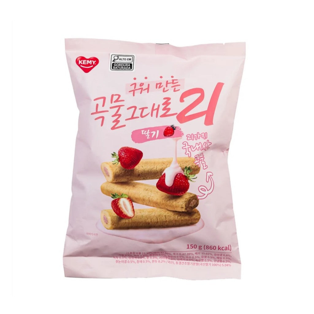 Biscoito Crispy Roll Morango 150g Kemy