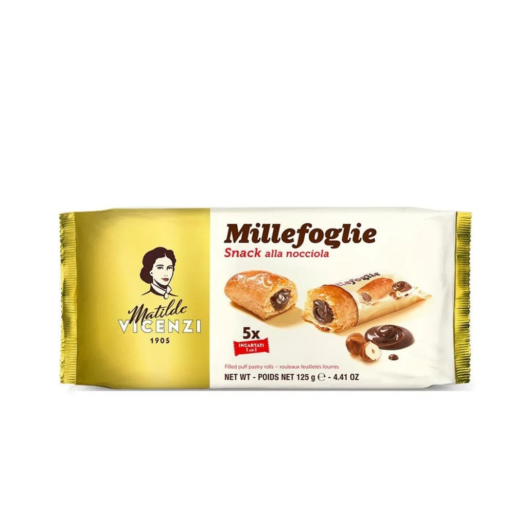 Biscoito Folhado Receado Com Creme De Avela 125g Matilde Vicenzi