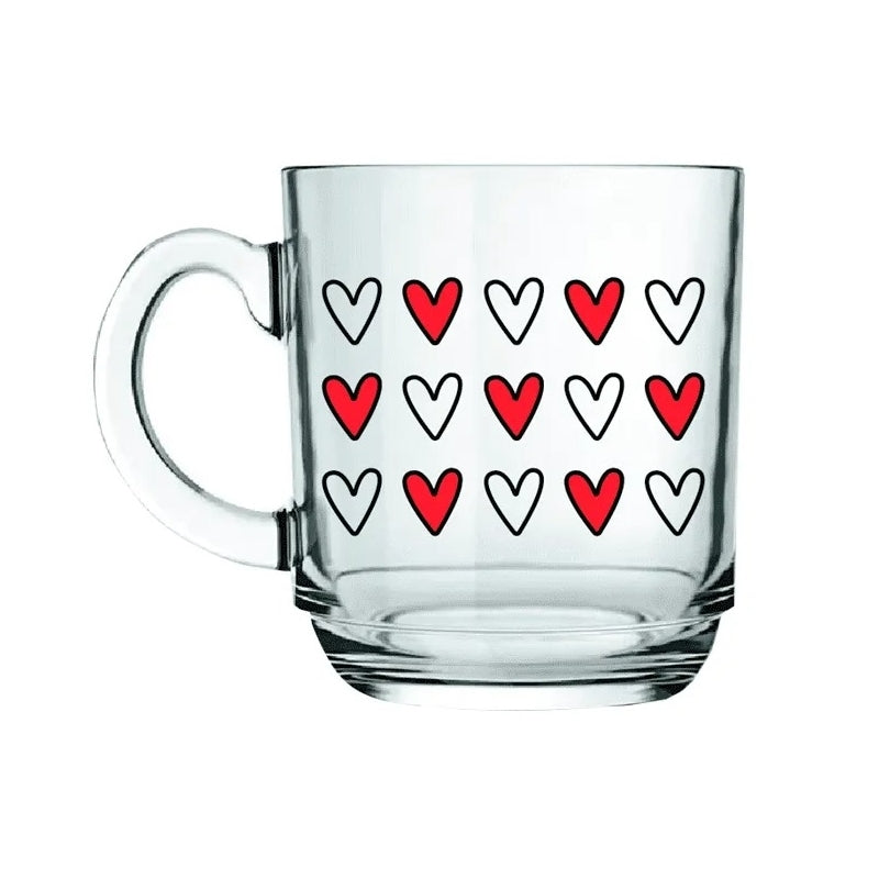 Caneca De Vidro Feito Com Amor 300ml Allmix