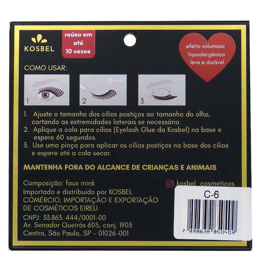 Cilios posticos love lash kosbel c-6