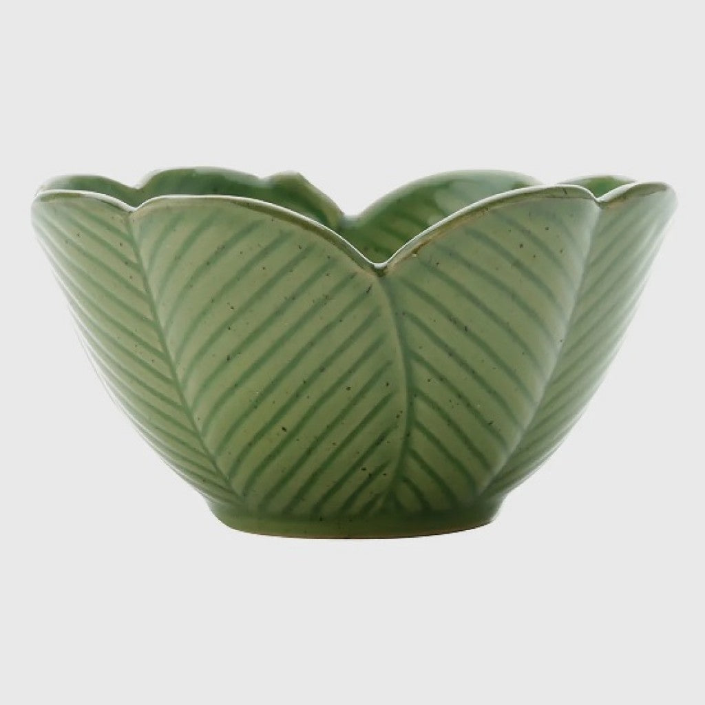 Centro de Mesa Banana Leaf Verde Decorativo 13x7cm Lyor