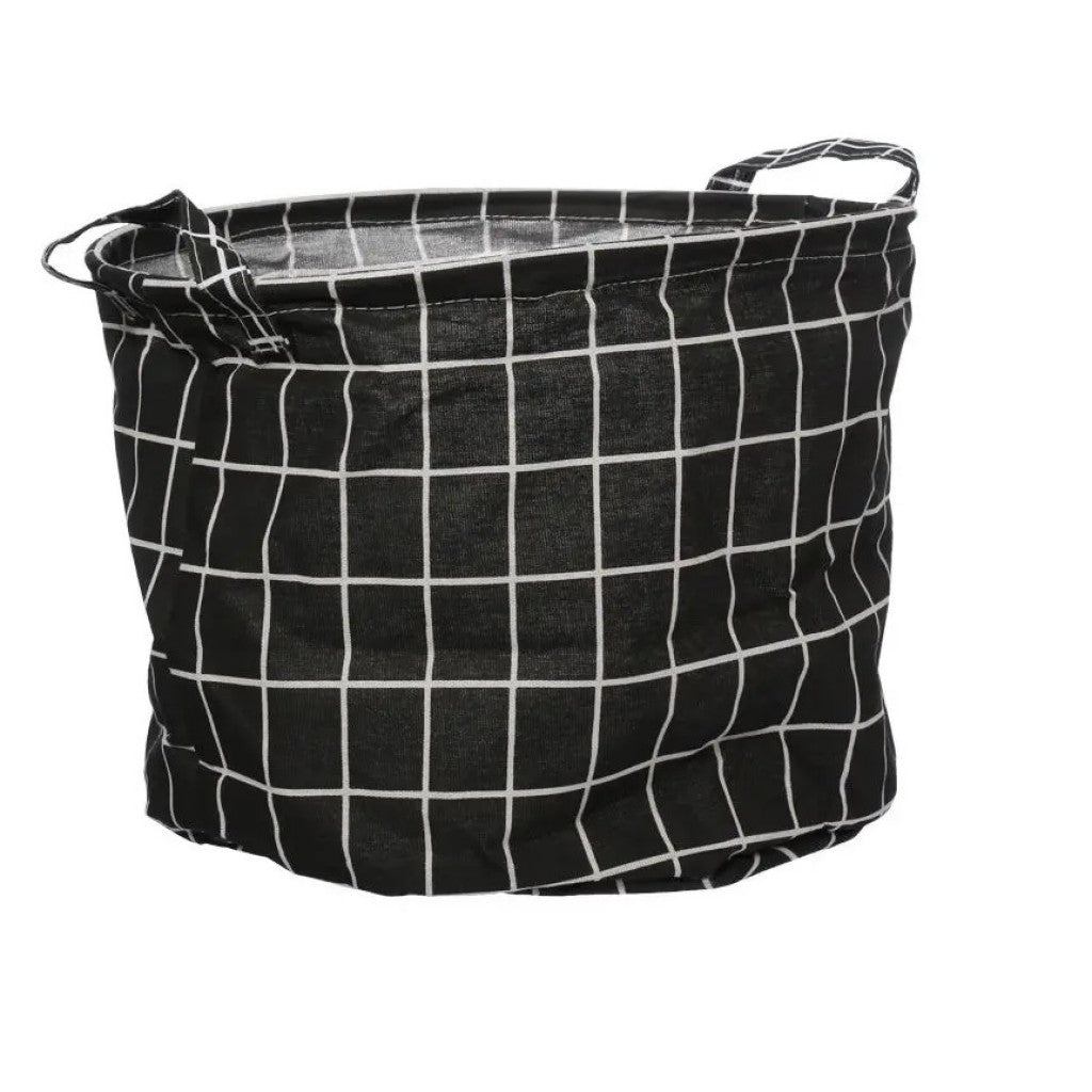 Cesto Redondo Dobravel Tartan 20x16cm