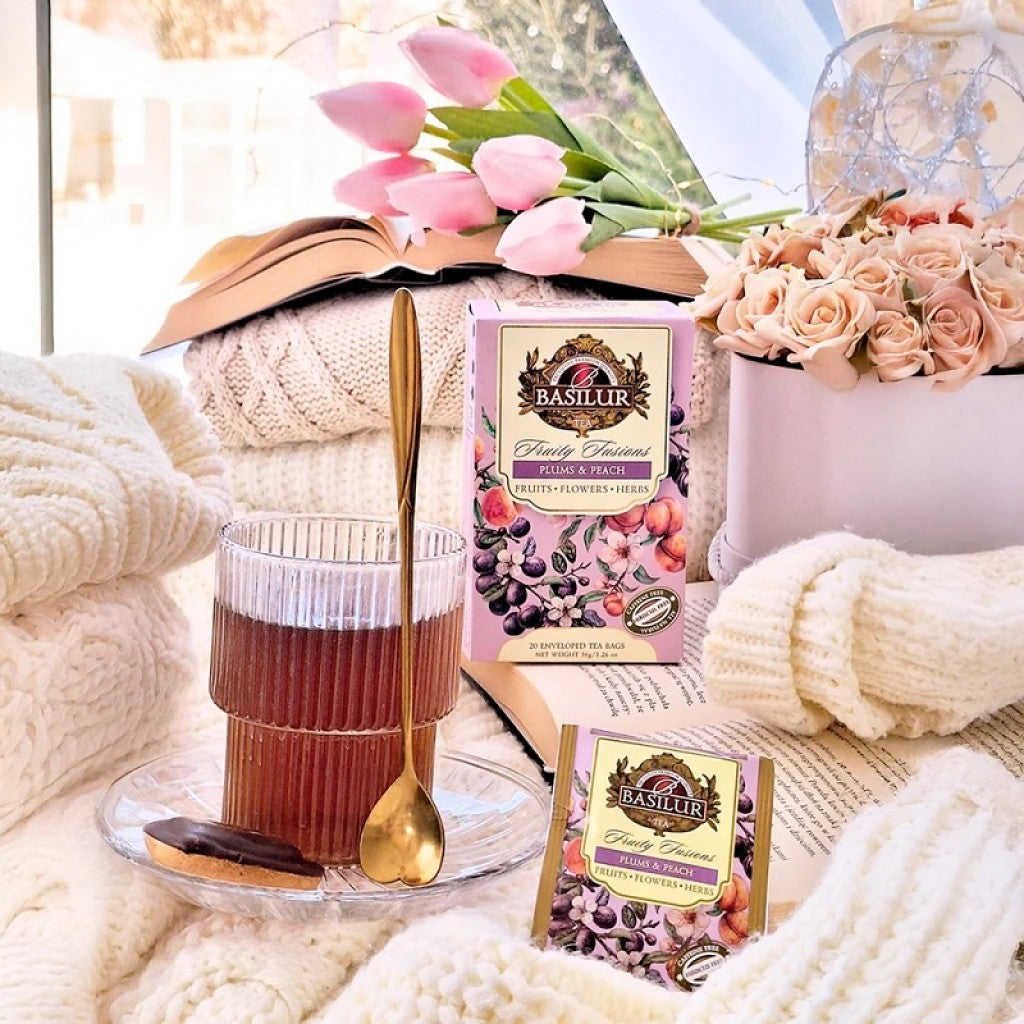 Chá Preto Basilur Ameixa e Pêssego 36g  Basilur