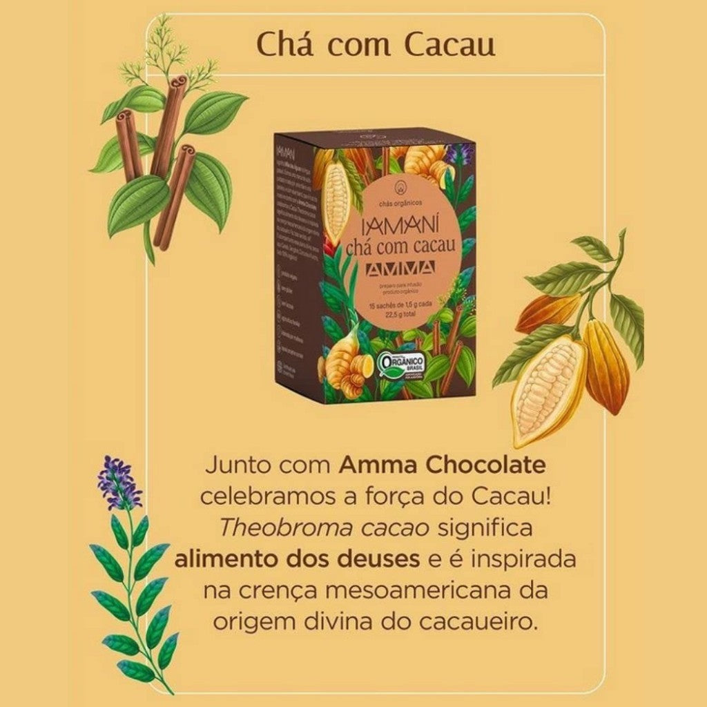 Chá Organico Chá com Cacau 22g Iamani