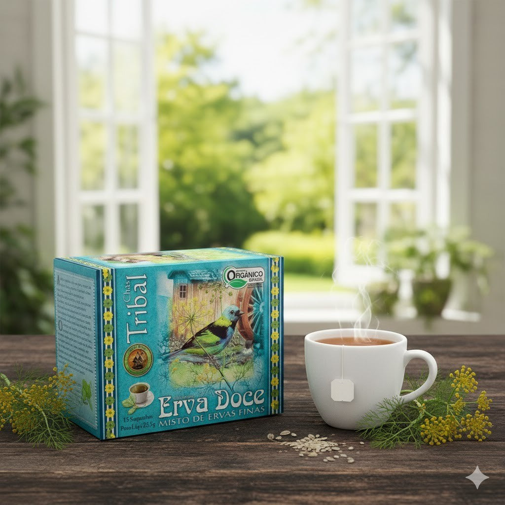 Cha de Erva Doce com Ervas Finas 15 Saches 22,5g Tribal Brasil