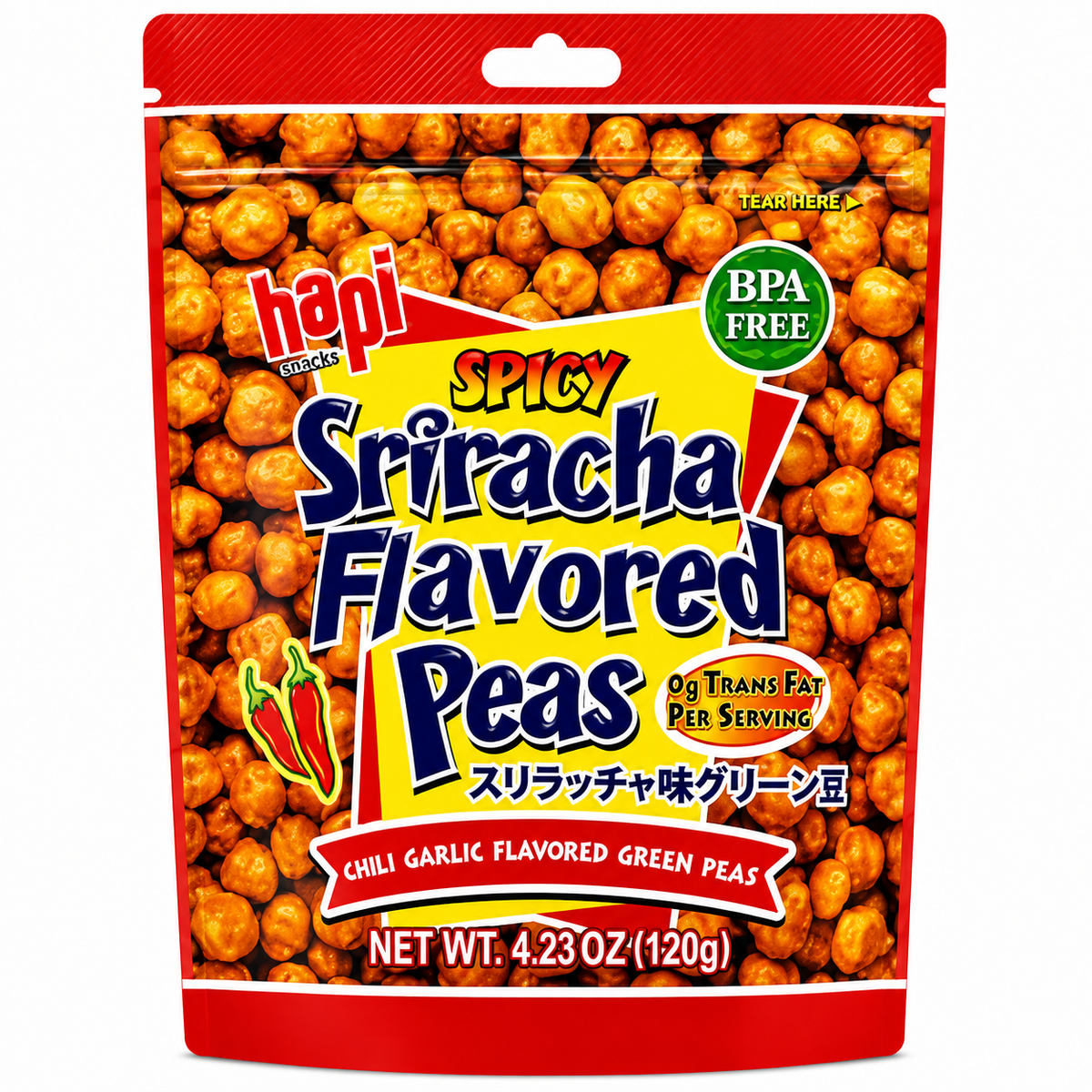 Salgadinho Ervilha Sabor Sriracha 120g - Hapi Snacks
