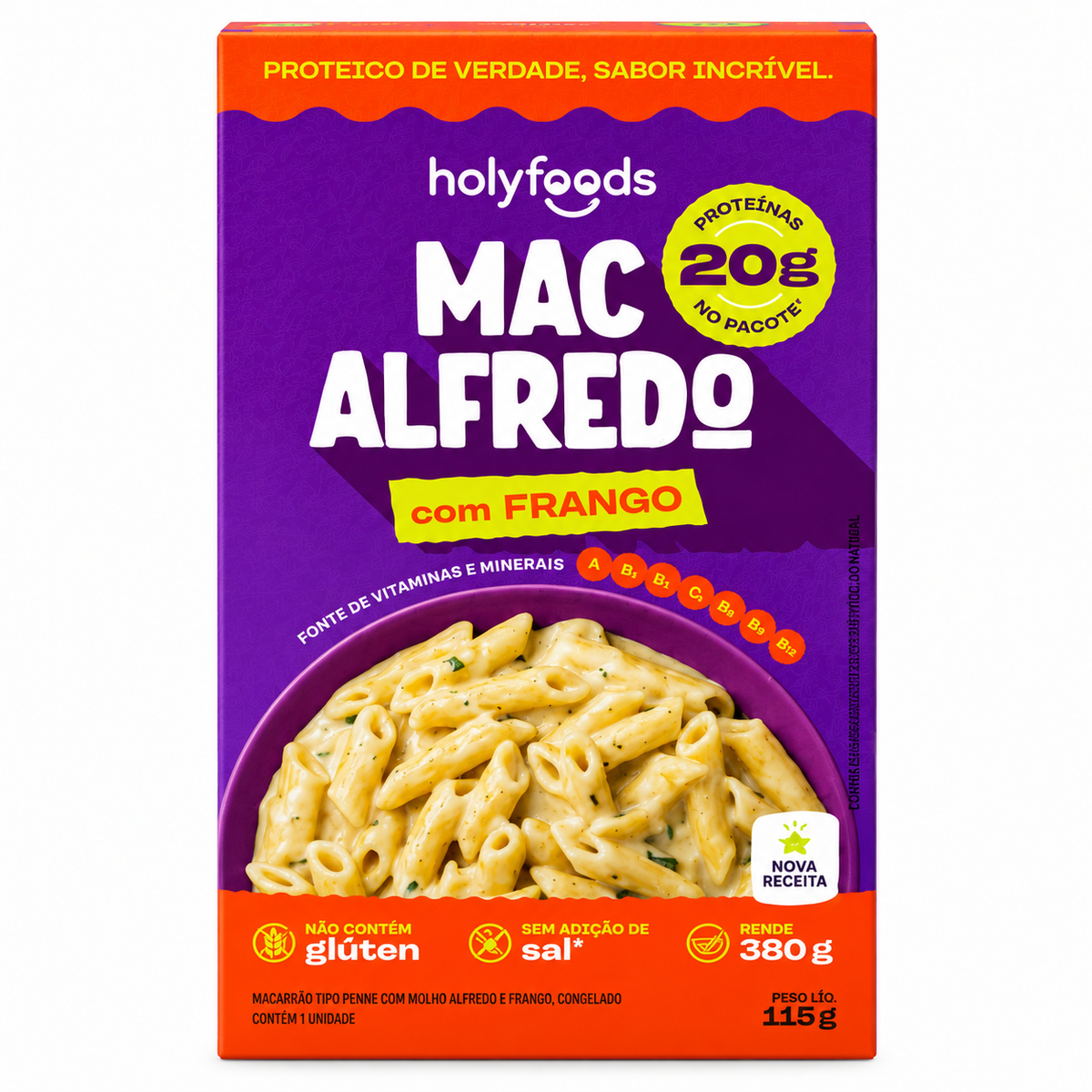 Mac Alfredo com Frango 115g Holy Foods