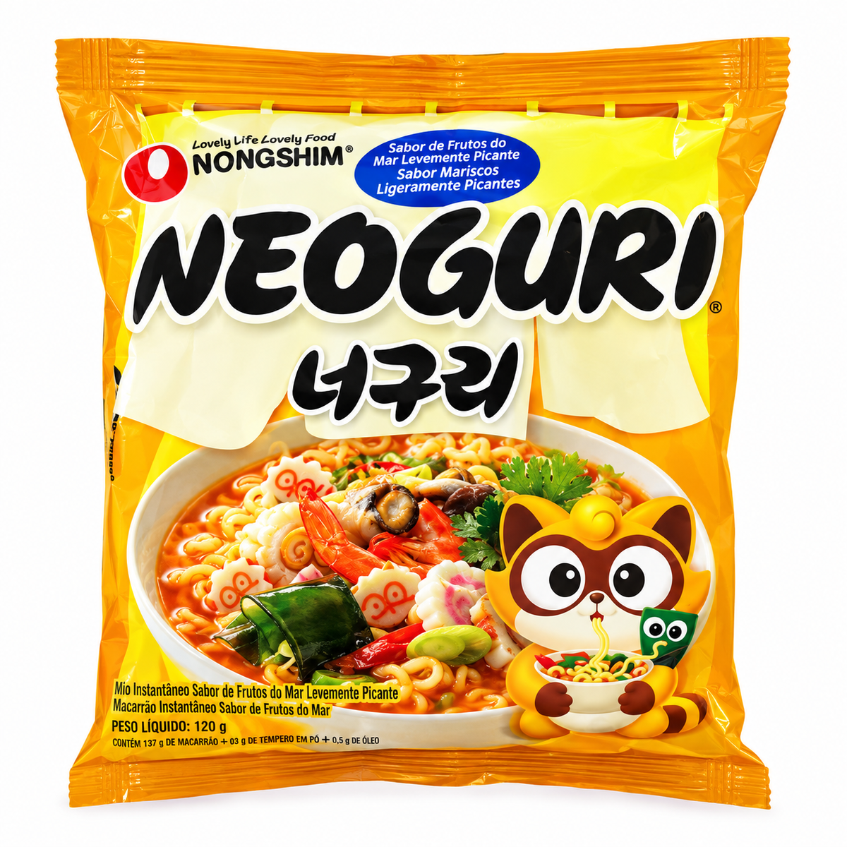 Macarrão Instantâneo Coreano Neoguri Ramyun Suave 120g Nongshim