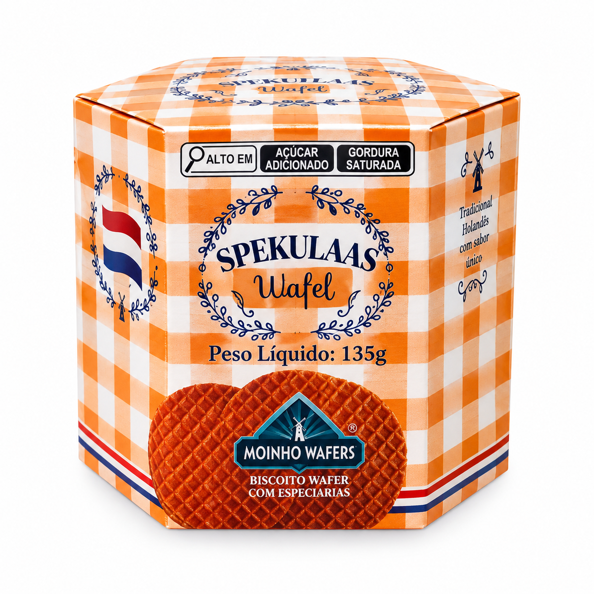 Biscoito Spekulas Waffle Holandes 135g - Moinho Wafers