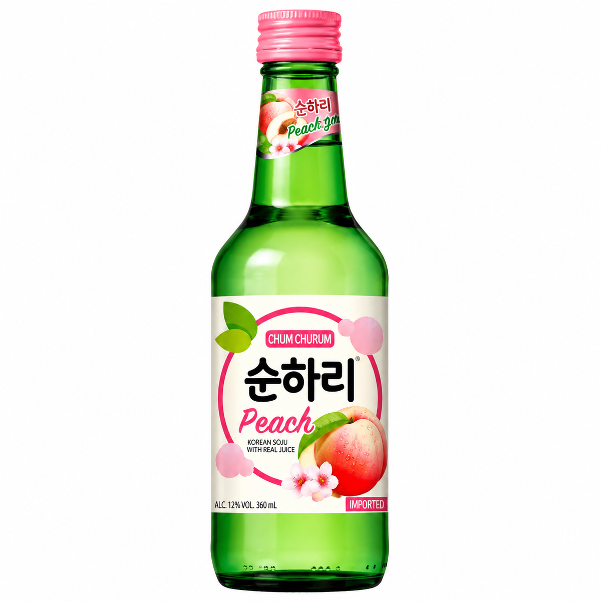 Bebida Coreana Soju Chum Churum Pêssego 360ml - Lotte