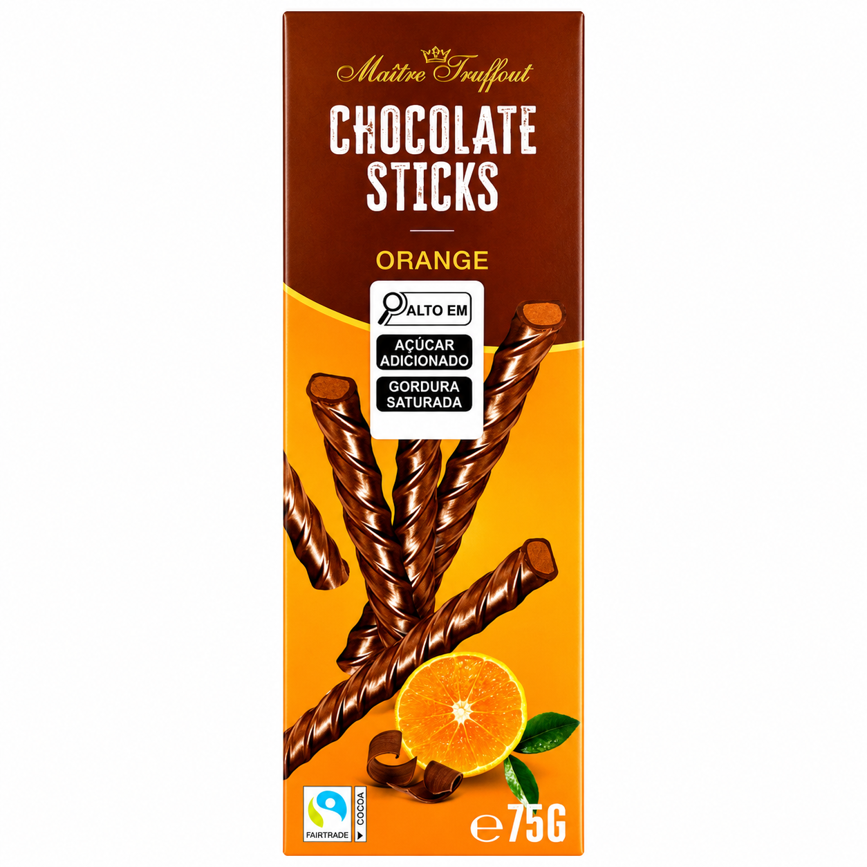STICKS COBERTO COM CHOCOLATE AO LEITE SABOR LARANJA 75G MAITRE TRUFFOUT