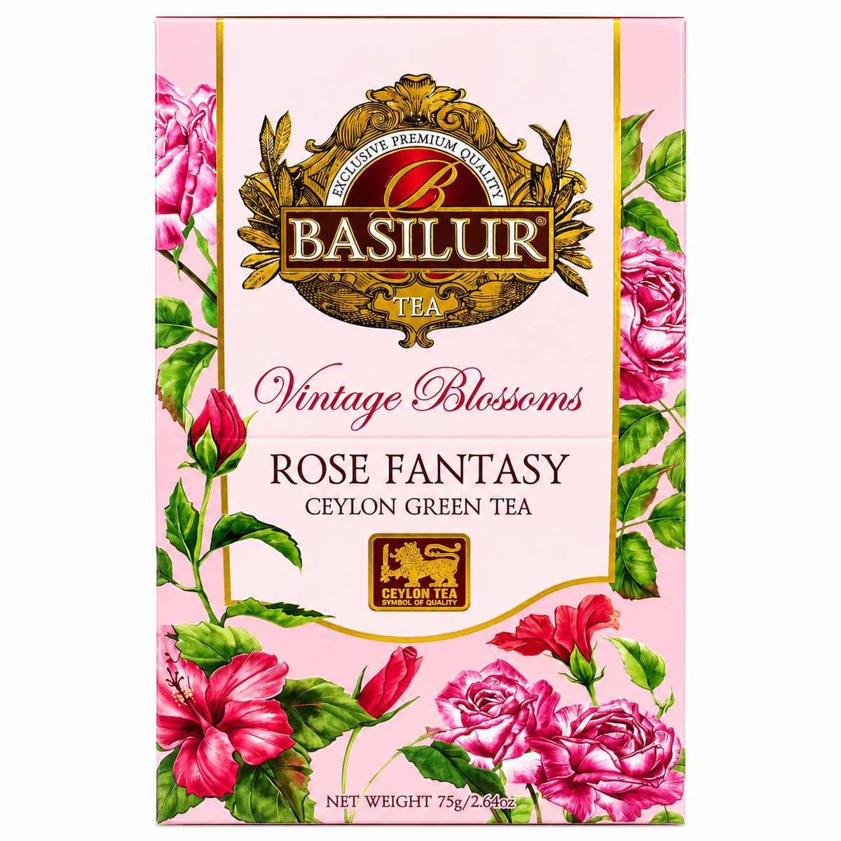 Chá Verde Basilur Rosa Fantasy Ceilão 75g