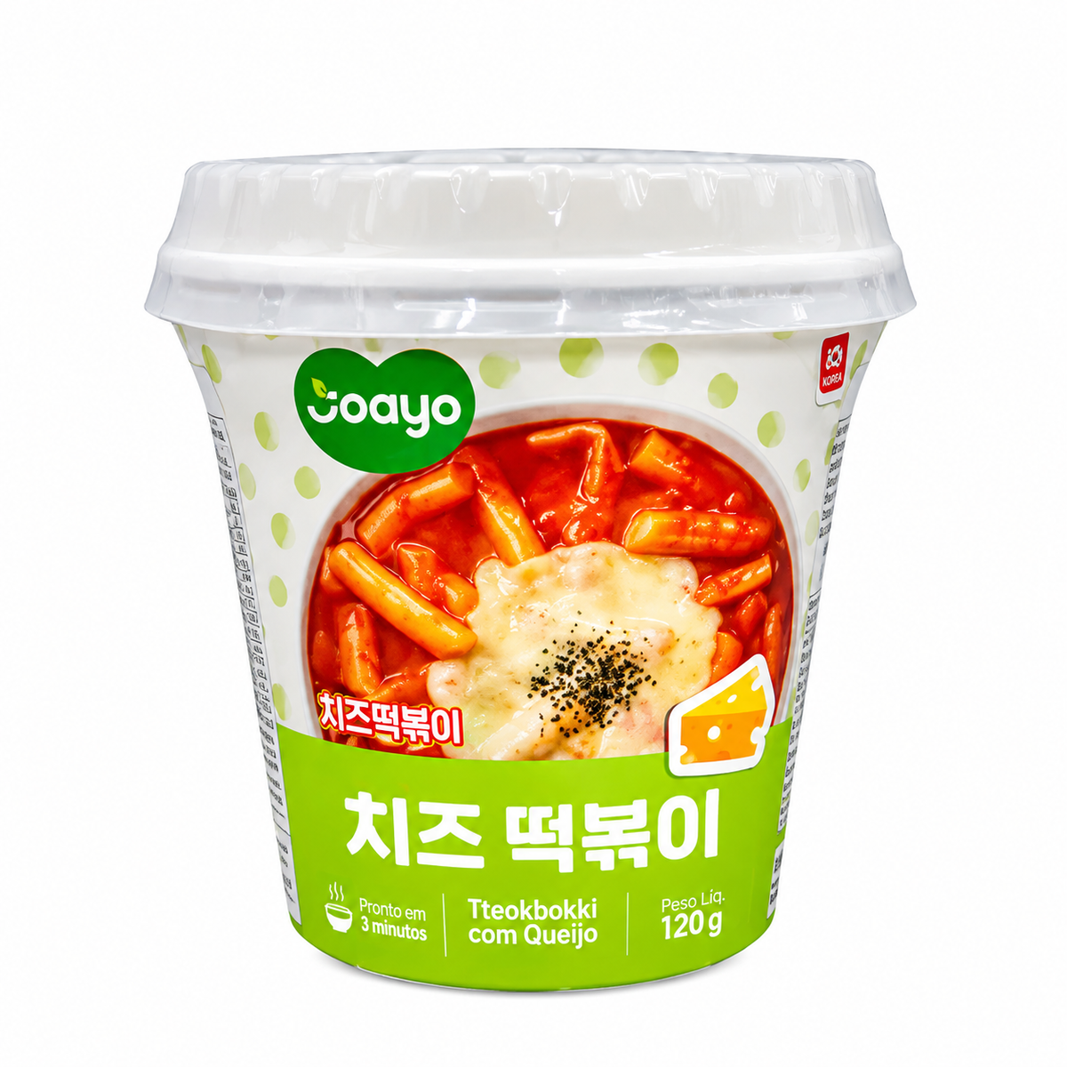 Massa de Arroz com Queijo Topokki 120g - Joayo