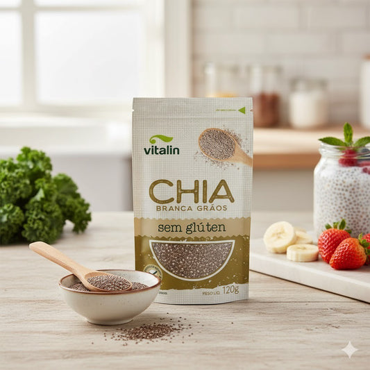 Chia Branca em Grãos Sem Glúten 120g Vitalin